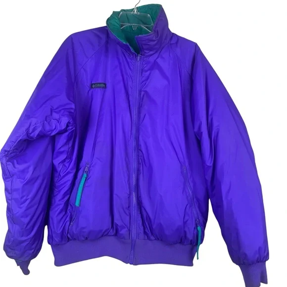 Columbia Men's Reversible All Weather Jacket Purple & Teal Size Large - Picture 5 of 14